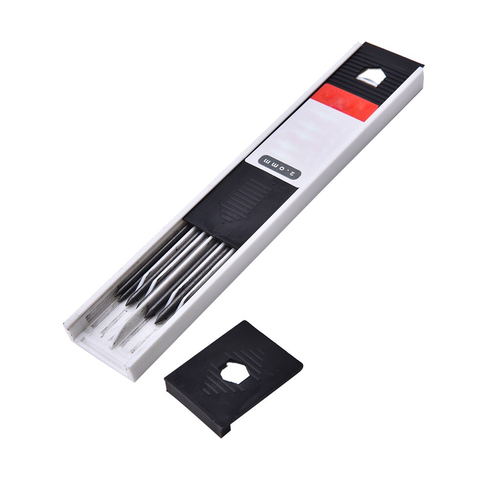 Metal Mechanical Pencils 2.0 mm 2B Lead Holder Drafting Drawing Pencil Set with 12 Pieces Leads Writing School Stationery