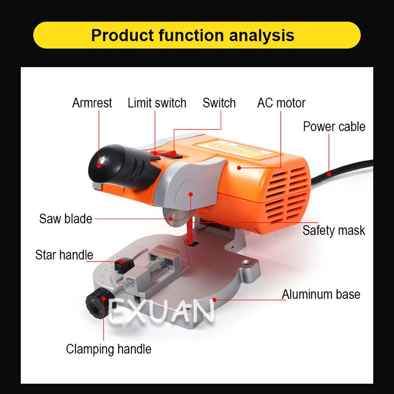 small household multifunctional band saw cutting machine 220v electric cutting processing multifunctional desktop 10000r/min