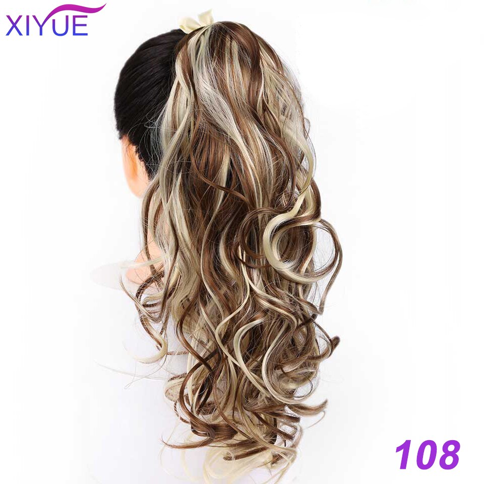 Xiyue Lange Krullend Clip In Haar Staart Valse Haar Paardenstaart Haarstukje Met Haarspelden Synthetisch Haar Pony Tail Hair Extension Voor vrouwen: PT110-108