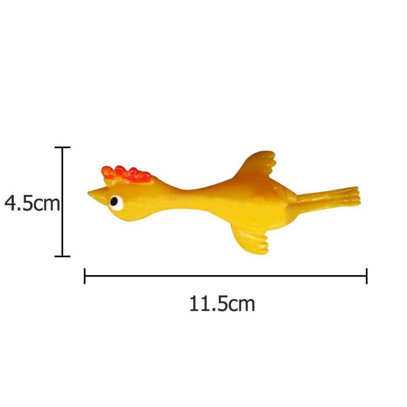 11.5cm Novelty hand catapulted walls glass Joke Finger Toys Stretchy Flying Laugh Turkey Sticky scream Chicken toys non-toxic