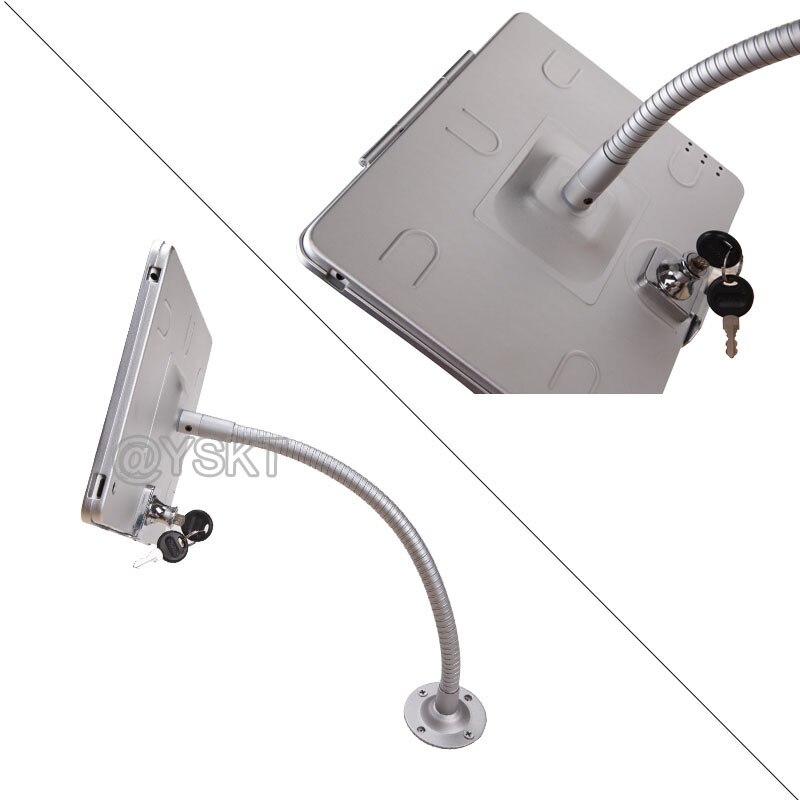 for 10.2 iPad table security holder anti-theft enclosure flexible gooseneck arm mount desktop for mini/ air/ 9.7/10.5 pro