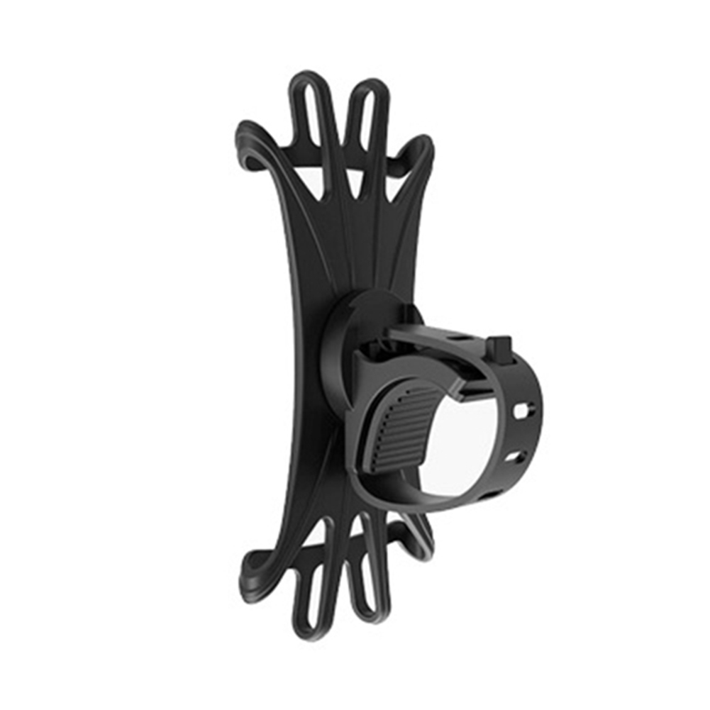 Bike Phone Holder 360° View Universal Motorcycle Bicycle Phone Holder Silicone Shockproof Bracket GPS Clip Mobile Phone Stand: black
