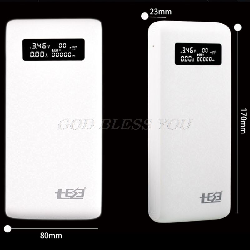 Dual USB QC3.0 Output 6x 18650 Batteries DIY Power Bank Box Holder Case Fast Charger For Mobile Phone Tablet PC No Battery