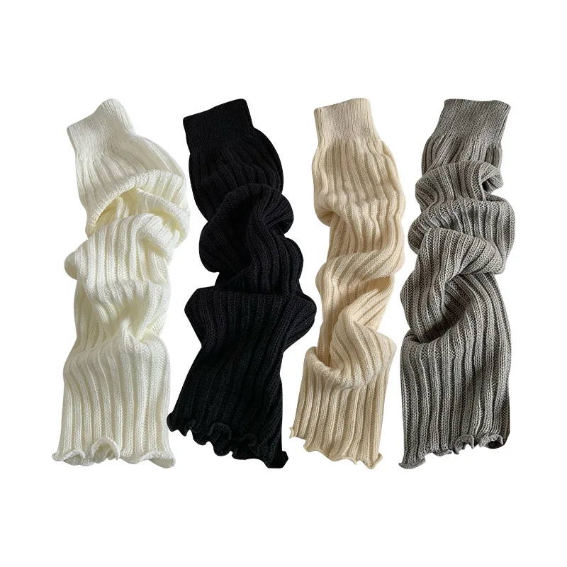 Calentadores de piernas de Lolita japonesa para mujer, calentadores de tobillo para niñas, calcetines largos góticos Y2K, calcetines finos de punto para Cosplay, 57cm