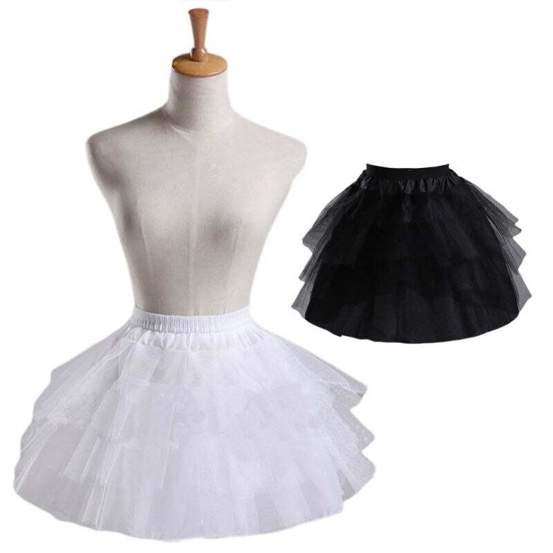 Jupon court fille enfant Crinoline sous-jupe fête de mariage robe de bal fleur fille jupon 3 couches jupe bouffante 22-45cm