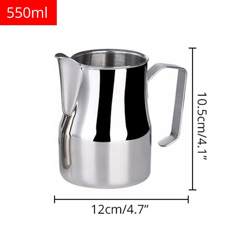 350-750ml Milk Frothing Pitcher, Stainless Steel Milk Jugs With Rounded Spout Kitchen tool coffee milk froth pot: 550ml