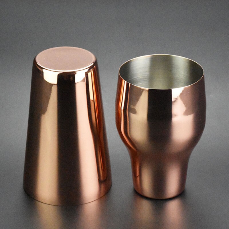 650ml Stainless Steel French Cocktail Shaker Classic Bar Cocktail Shaker Bartender Bar Tool: rose gold