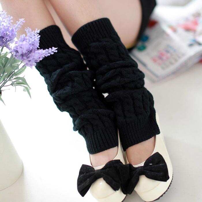 Bohemia Knit Leg Warmers Knitted Over Knee-High Stocking