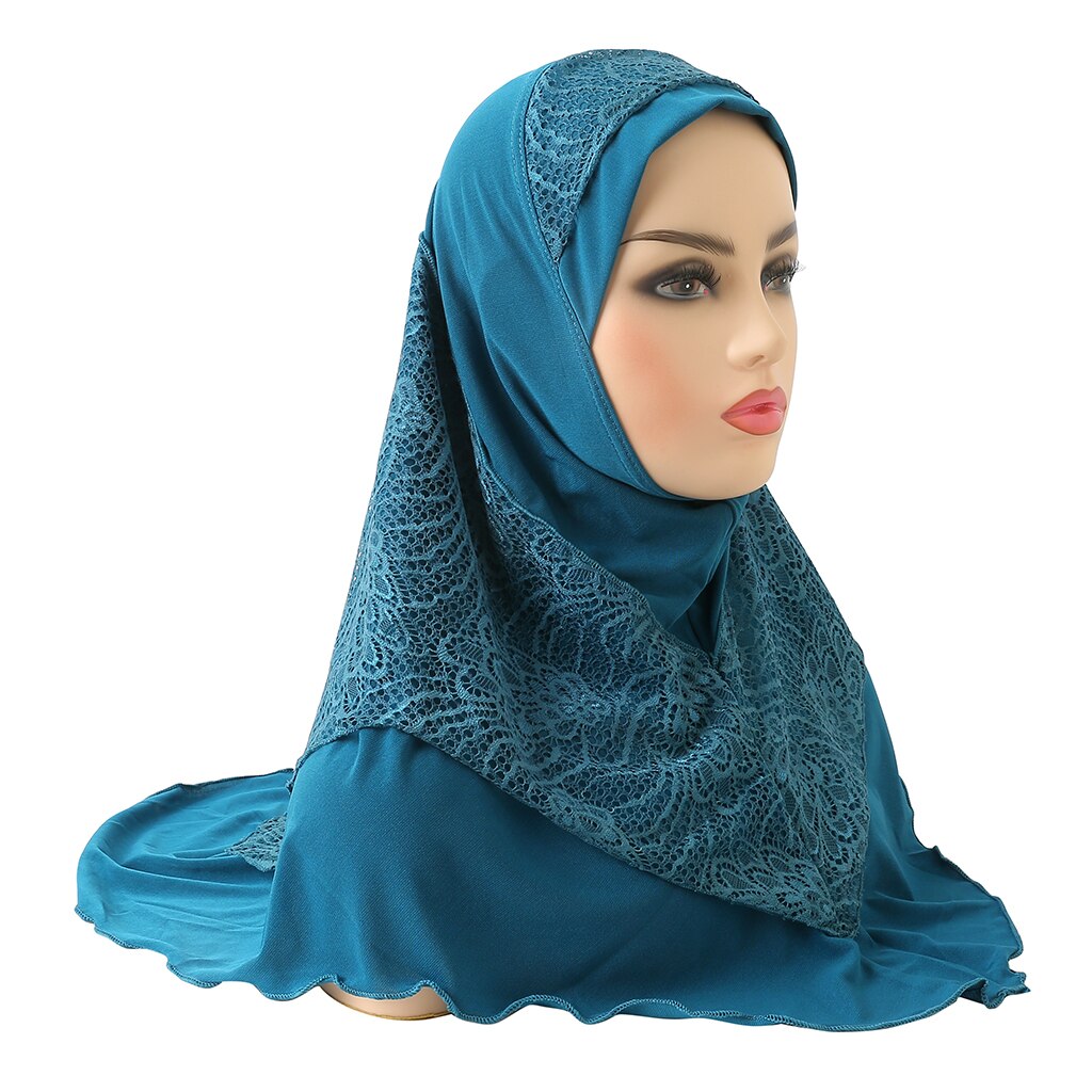 condensor Het beste atoom H126 Medium Size 70*60Cm Moslim Amira Hijab Met Kant Pull Op Islamitische  Sjaal Head Wrap bid Sjaals – Grandado
