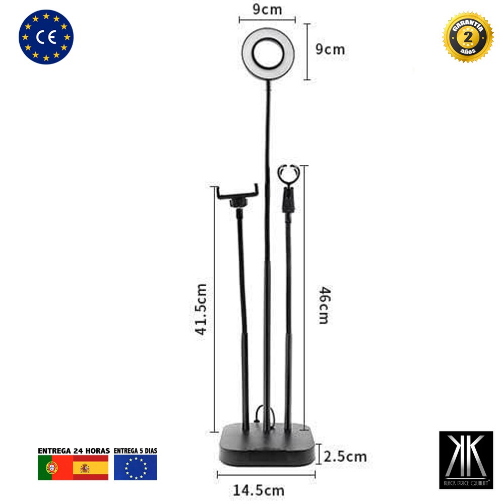 Led Licht Hoepel Twee Telefoon En Microfoon Stands Ring Met Statief En Video En Fotografie Influencers Klack