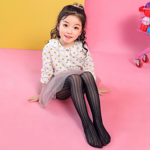 Fin gode barn jenter strømpebukse casual hvit svart bomull stretch tynn pustende tights for barn jenter