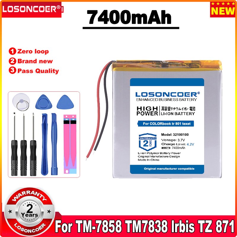 Für tablet-pc texet™ -7858 lrbis  tz 82 7 zoll 8 zoll 9 zoll für colorbook  tr 801 ™ 7838 lrbis  tz 871, dxp  l180 30100100 batterie