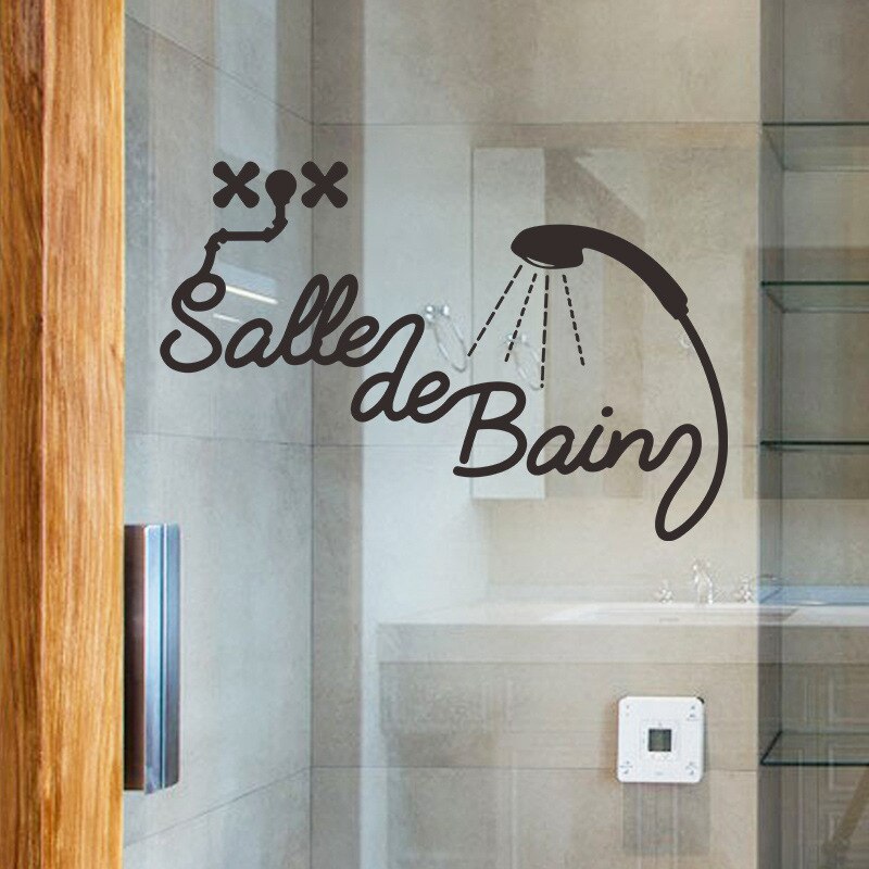 Bathroom shower DIY signage English glass window close home beautification decoration can remove waterproof PVC wall stickers