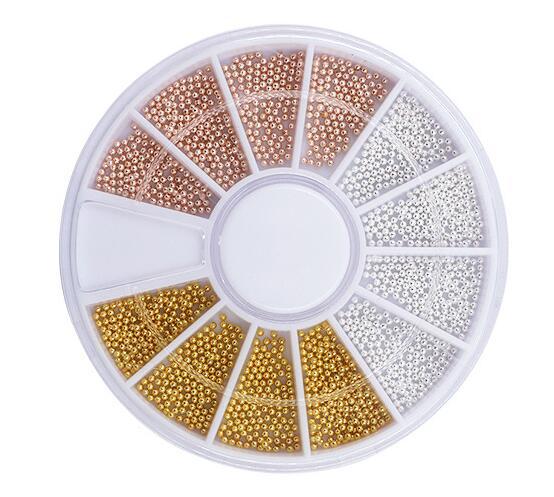 1 Wiel X 3 Kleur 1Mm Gouden Zilveren Tiny Caviar Kralen Nail Art Studs 3D Nail Art Mini cirkel Bal Parel Manicure Sieraden: 59