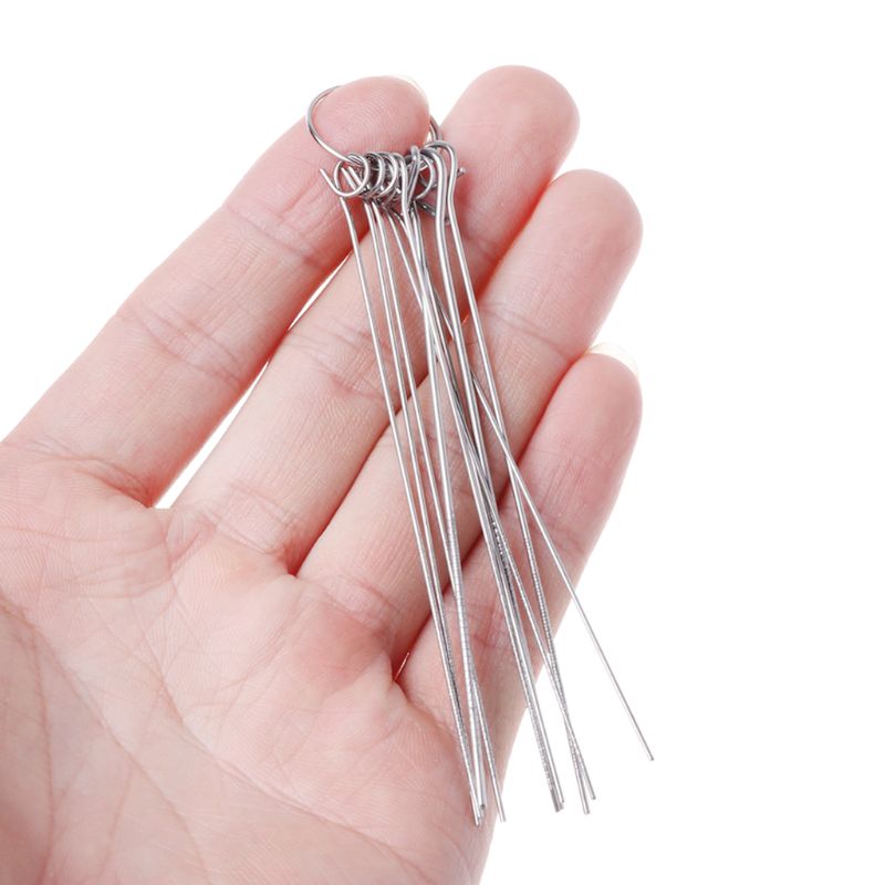 Nozzle Cleaner Gas Welding Brazing Cutting Torch Tip Cleaner 10Pcs Set 0.6mm-1.3mm Guitar Nut Needle Files Nozzle Jet