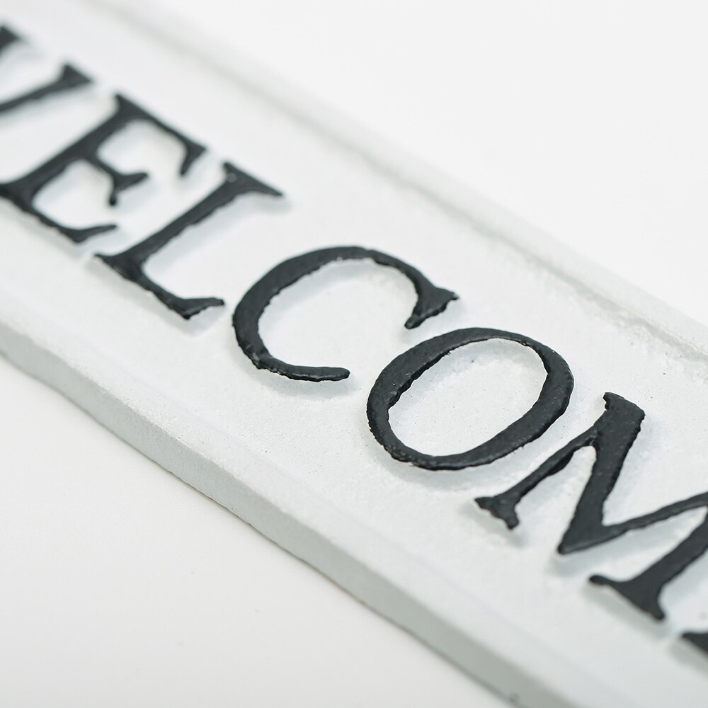 Sungmor-señal de bienvenida exterior de hierro fundido resistente, decoración de pared, placa blanca, puerta, letrero decorativo para inodoro, letrero para Baño