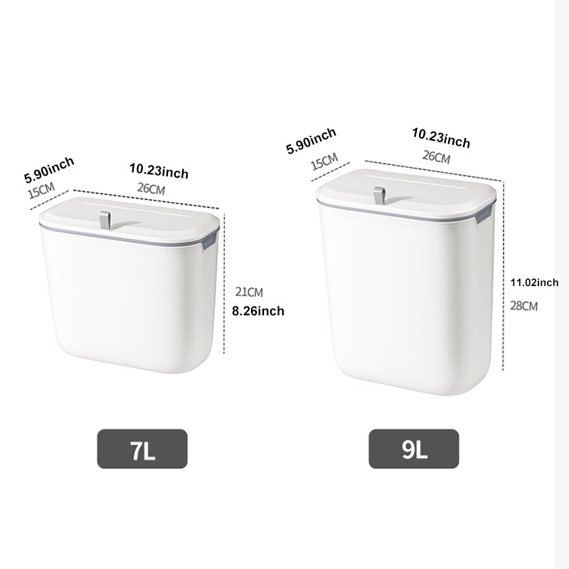 Wall Mounted Hanging Trash Bin For Kitchens Cabinet Door With Lid Kitchen Trashs Bin Garbage Cans Counter Bins Trash Can Kitchen