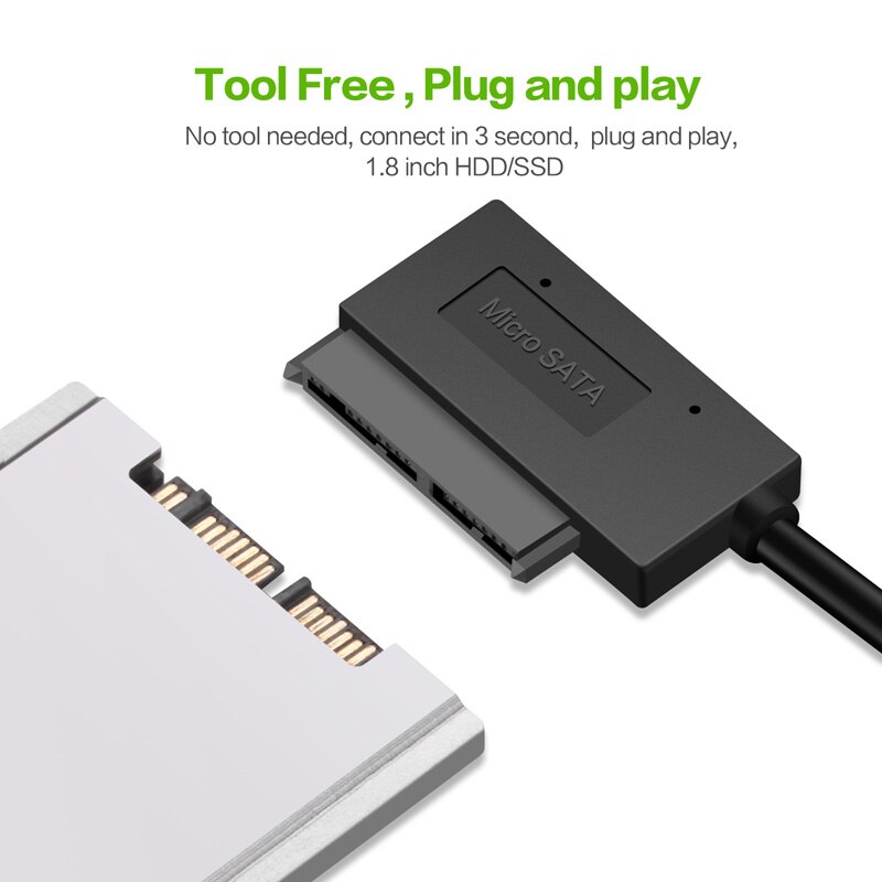 Adaptateur USB SATA USB 3.0 vers Micro SATA 7 + 9 câble 16Pin convertisseur de disque dur externe pour 1.8 "pouces Micro SATA SSD/HDD 23CM