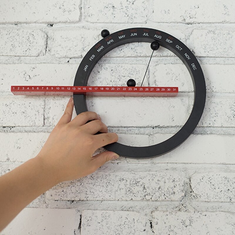 Kreative netic Ball Wanduhr ewig Zauberstab Kalender Neuheit Heimat Dekor Europäischen Stil Wohnzimmer Schlafzimmer Ornamente (Schwarz)