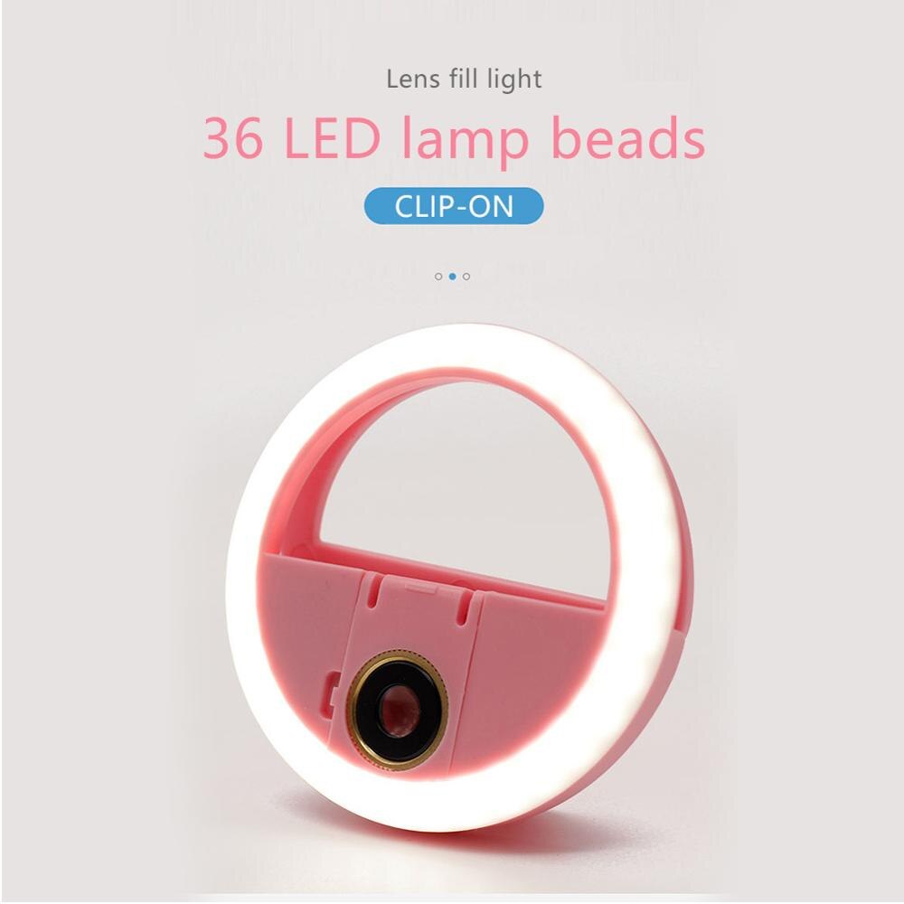 Moblie Telefoon Selfie Ring Groothoek Lens Schoonheid Licht Vullen Lamp Macro Fotografie Camera Shot Oplaadbare Led Selfie Ring