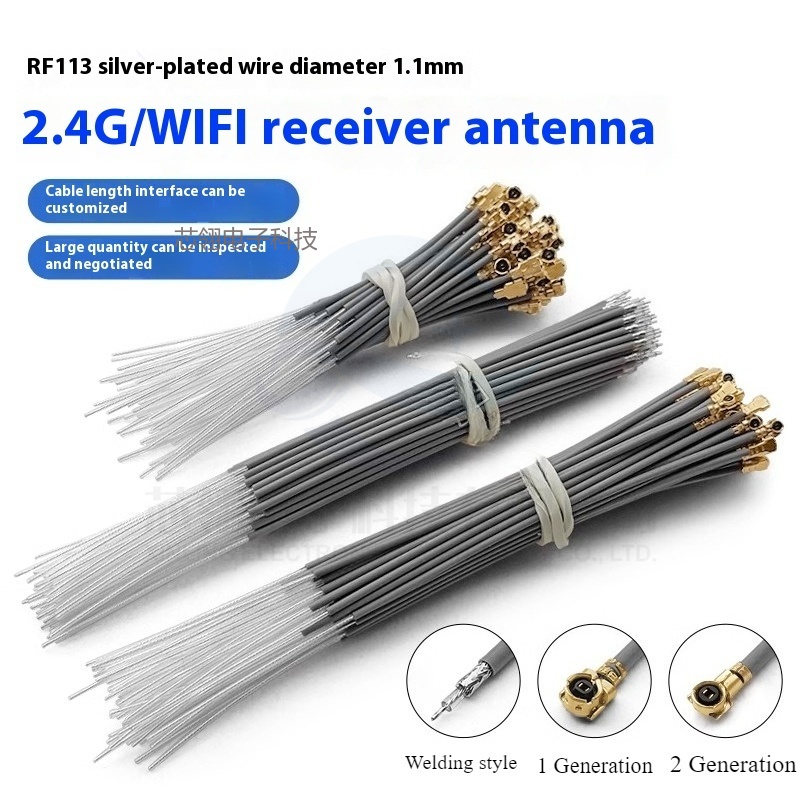 5 Stück 2,4 g Empfänger-Transceiver-Antenne Bluetooth-Antenne Der versilberte Kabelanschluss der integrierten WLAN-Antenne ist geschweißt
