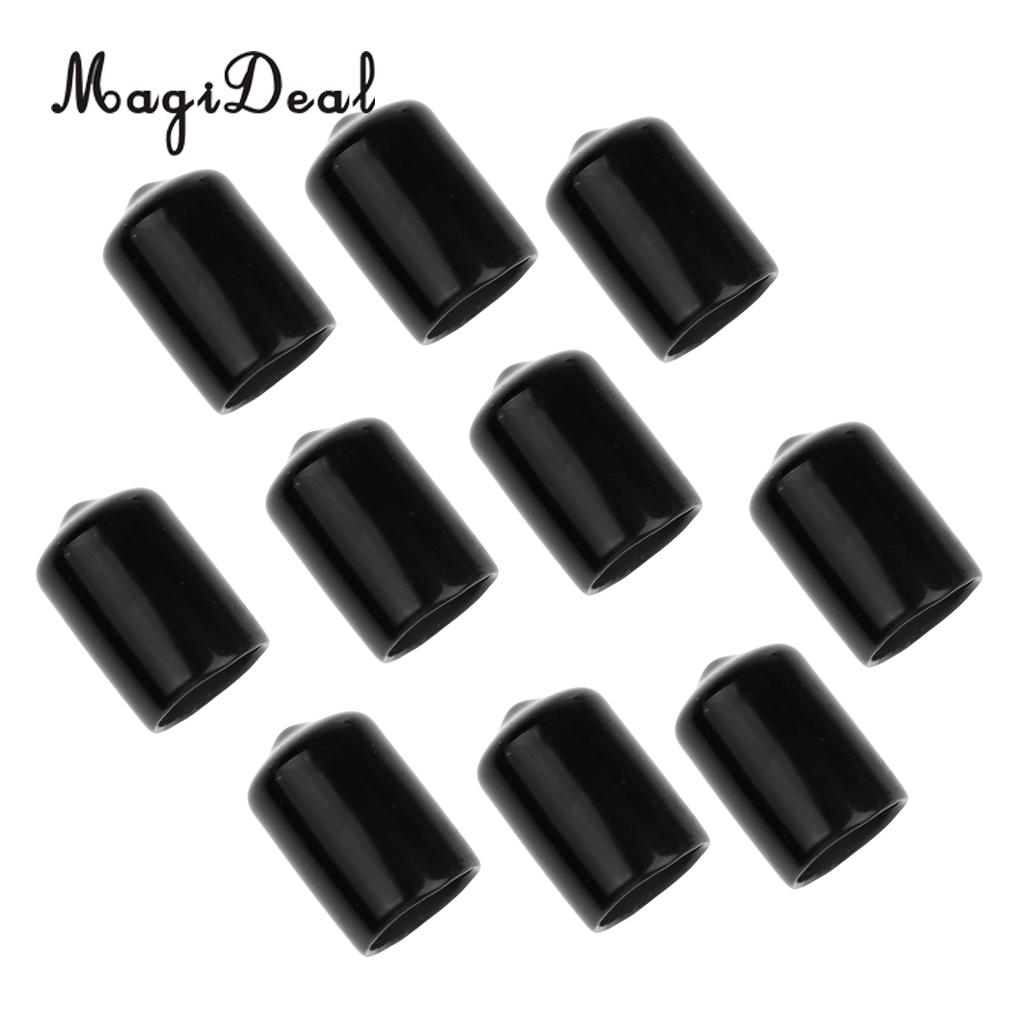 MagiDeal 10Pcs 12mm Pool Billiard Cue Tip Rubber Protector Black Indoor Funny Club Pub Family Game Snooker Billiard Accessory