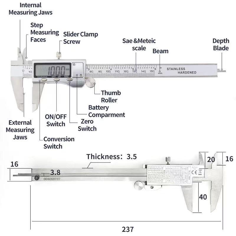 Digitale Schuifmaat 0,001 mm digitale micrometer 0-100 elektronische
