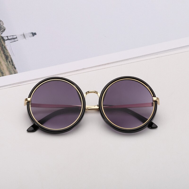 Zilead børn rundt stel solbrillemærke baby drenge piger sød solbrille metalplade retro vintage solbriller til børn: 1