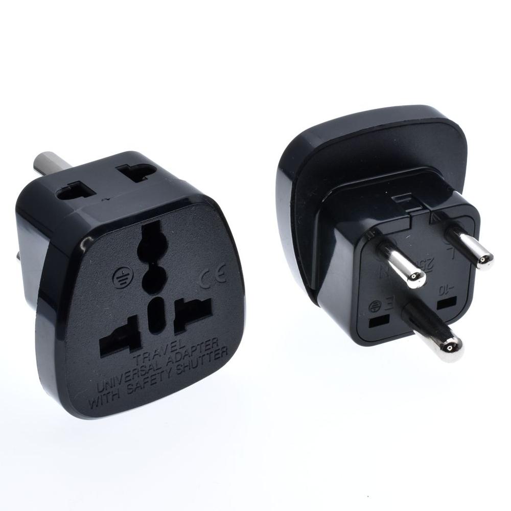 IEC Type D UK/AU/US/EU to Small South Africa Power Plug Converter Adaptor India Nepal Sri Lanka Tourism converter safety door: SSI-010-B / SSI-010-W