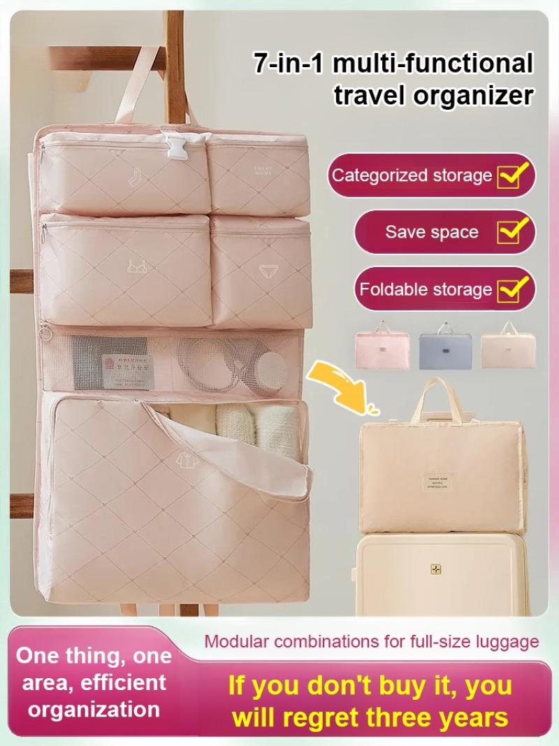 Travel Storage Bags Suitcase Storage Bags Foldable Hanging Large Capacity Storage Bags Waterproof Clothing Partition Storage Bag