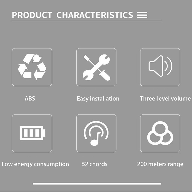 Wireless Doorbell Smart Ring Loud Chime Pager Welcome Household Long-Distance Electronic Home Security Button Timbre Door Bell