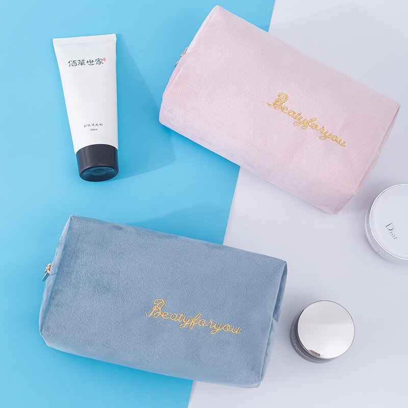 XZP multifonction voyage cosmétique sac femmes maquillage sacs articles de toilette organisateur couleur unie femme rangement trousse à maquillage nécessaires