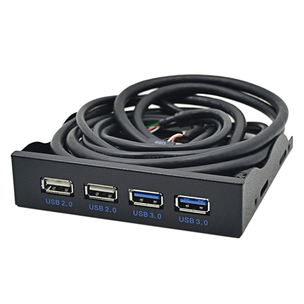 H1111Z-HUB USB 2,0 3,0, de 4 puertos Panel frontal, divisor de concentrador, adaptador de soporte combinado interno para escritorio, Bahía flexible de 3,5 pulgadas