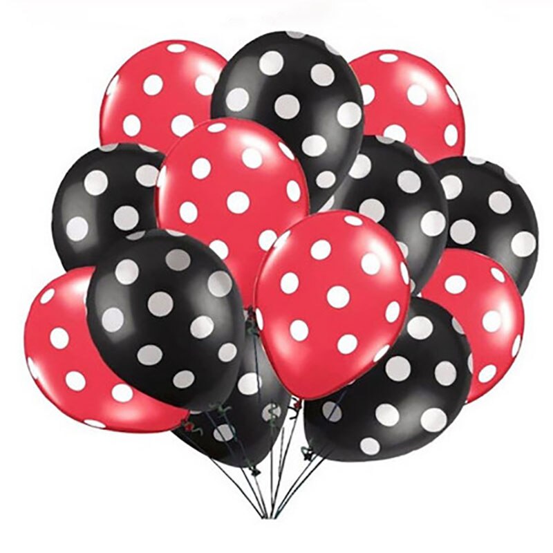 Kit de arco de guirnalda de globos para niños, conjunto de globos de látex de lunares rojos y negros, para de cumpleaños, Baby Shower, suministros para decoración de boda, 1 Juego
