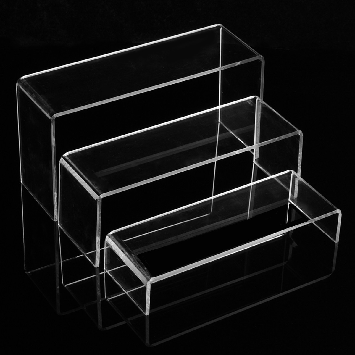 3 Tier Clear Acrylic Display Stand Multi-functional Shoe Storage Rack Shoe Display Racks Watch Cosmetics Display Holder