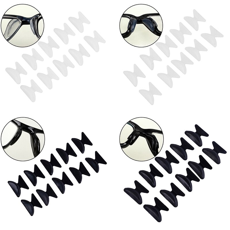 Nuttig 5 Paren/partij Zachte Non-Slip Siliconen Neus Pad Voor Bril Brillen Sunglass Zwart En Wit