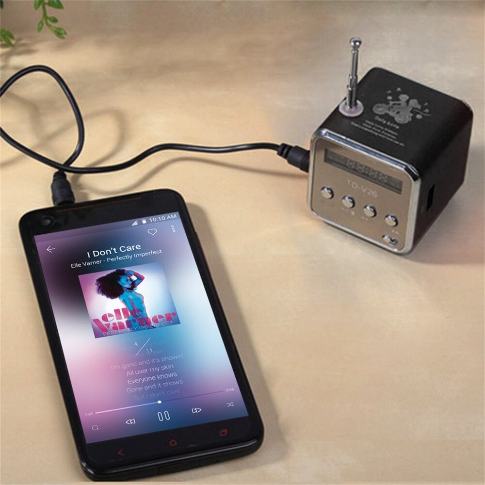 Mini digital bærbar radio fm mini radio internet fm radio højttaler usb sd kortafspiller til mobiltelefon pc musikafspiller td -v26