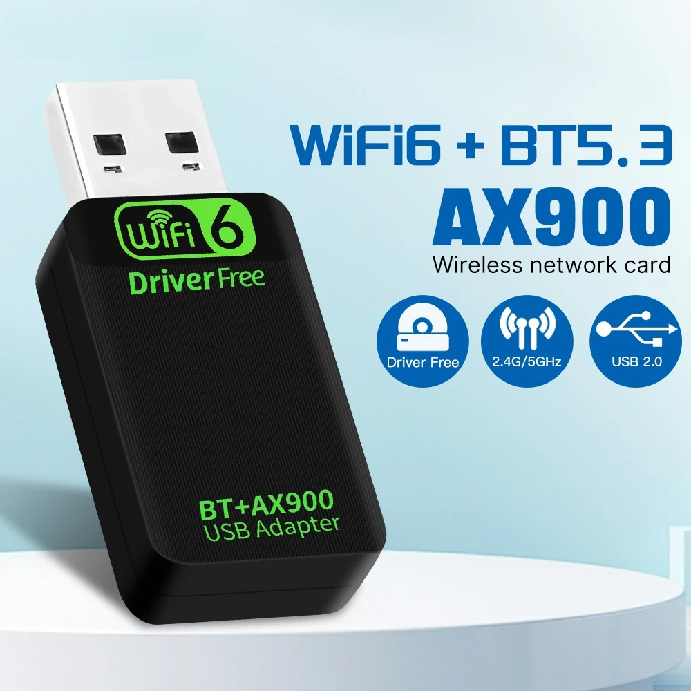 AX900 WiFi6 USB-Adapter Bluetooth 5.4 Dual Band 2,4 G & 5 GHz 2-in-1-Dongle USB-Wireless-Netzwerk WLAN-Empfänger FAHRER KOSTENLOS Win10: Default Title