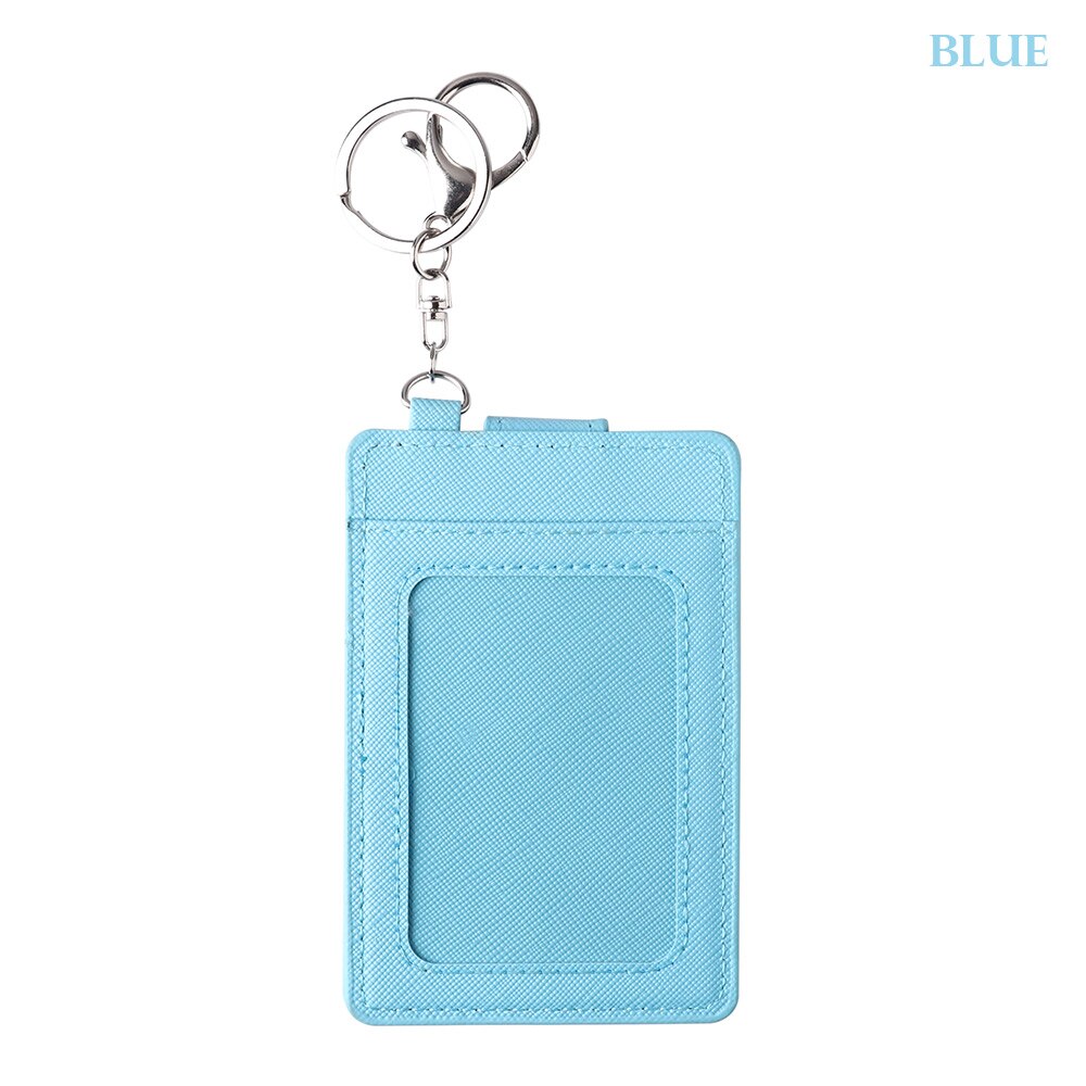 1 stuk unisex draagbare id-kaarthouder bankbuskaarten badgehoes kantoorwerk sleutelhanger sleutelhanger gereedschap beschermhoes: Blauw