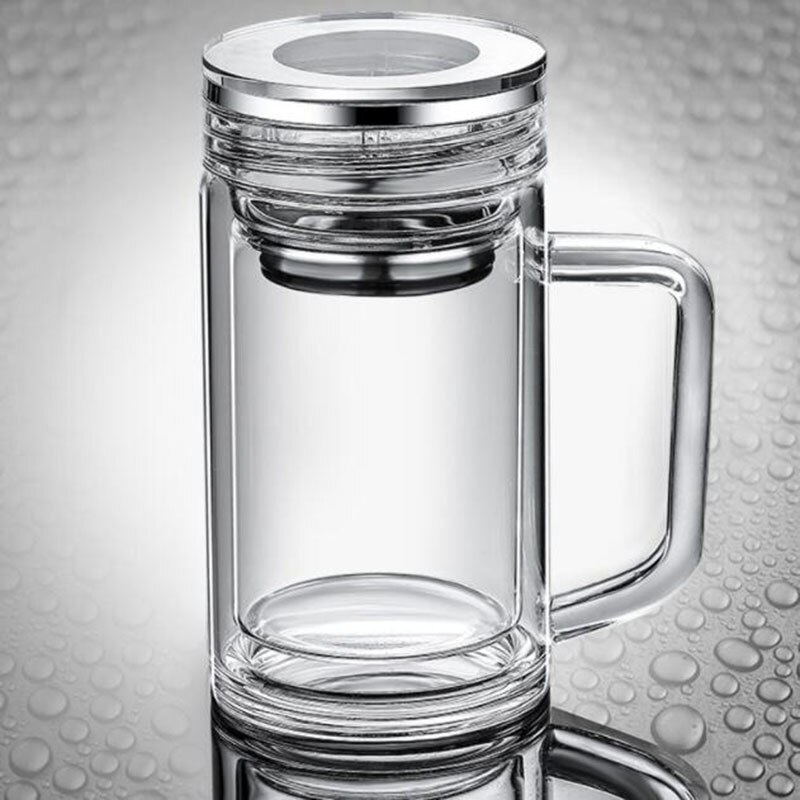 Dubbel Kristal Glas Met Kantoor Glas Mannen En Vrouwen Filter Thee Cup