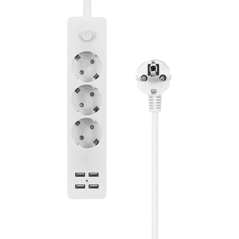 EU Power Strip With USB Portable Extension Socket US UK European Plug 1.5m Cable Power Strip Travel Adapter Smart Phone Charger: EU Plug 3 Schuko