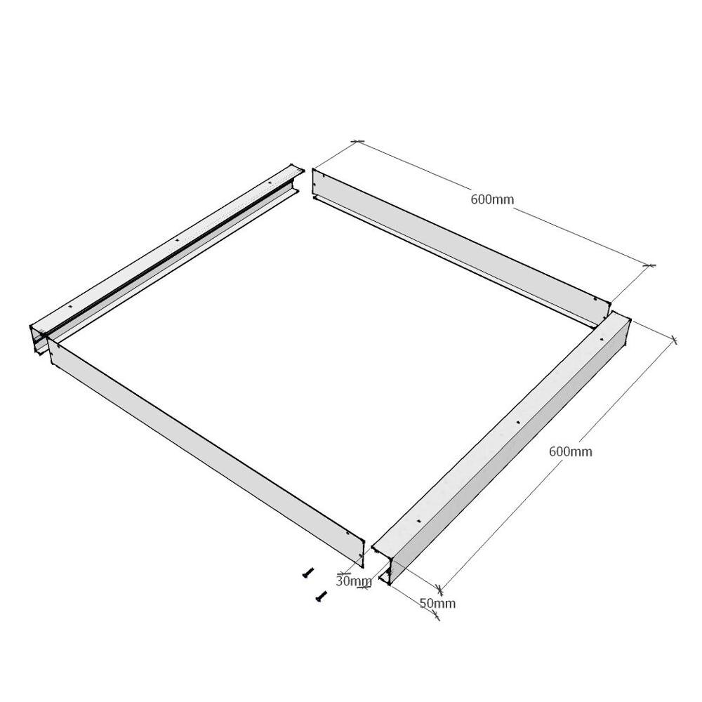Jandei-Frame Panel 60X60 Oppervlak/Verzonken Wit