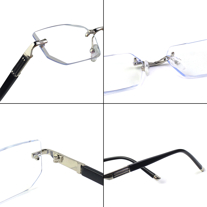 Vanlook herrglasögon utan bågar, antireflexbehandlade glasögon med dioptrier för bättre syn  +1 1.5 2 2.5 3 3.5 4