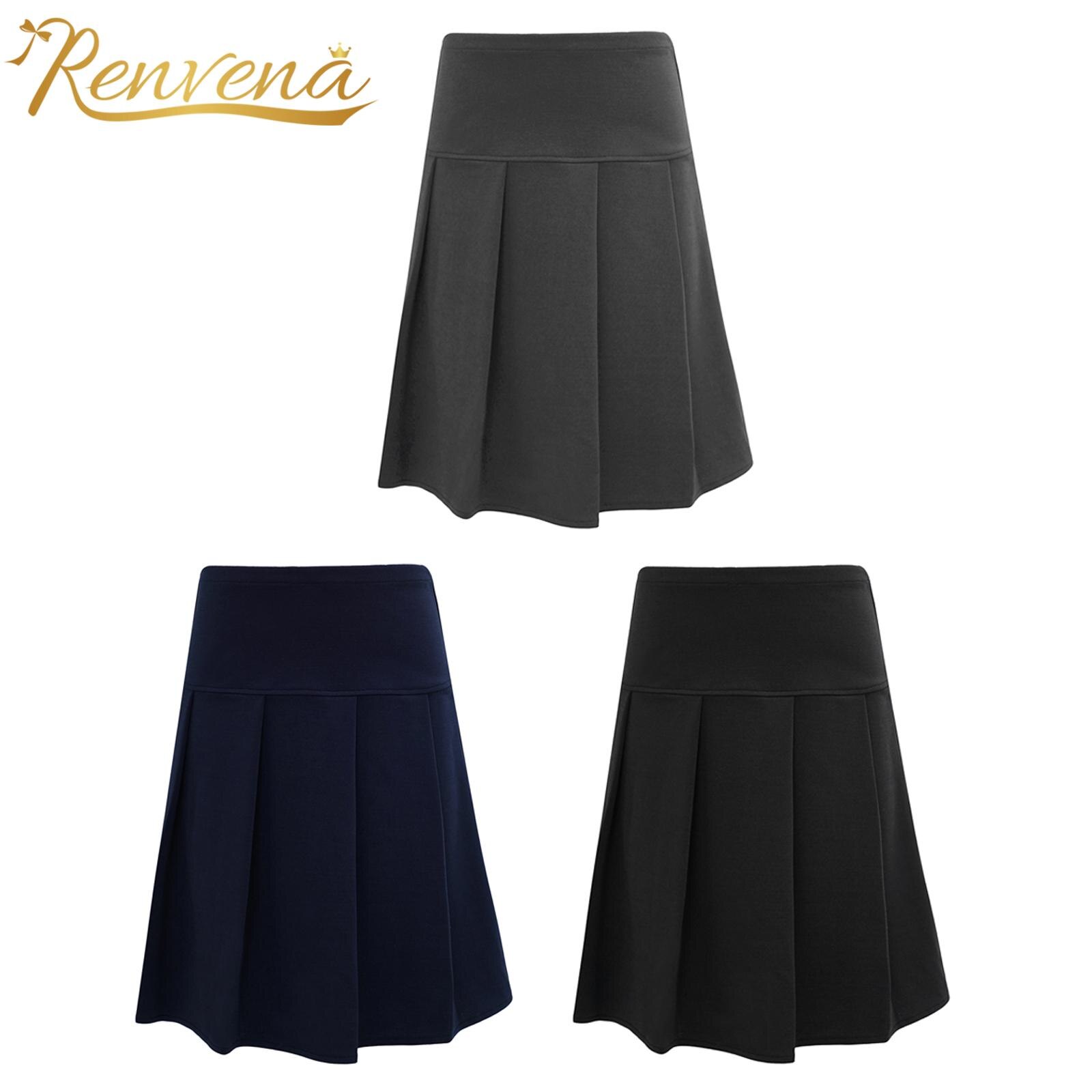 Crianças meninas moda cor sólida saia plissada cintura elástica acima do joelho mini saia para a escola uniforme uso diário crianças roupas