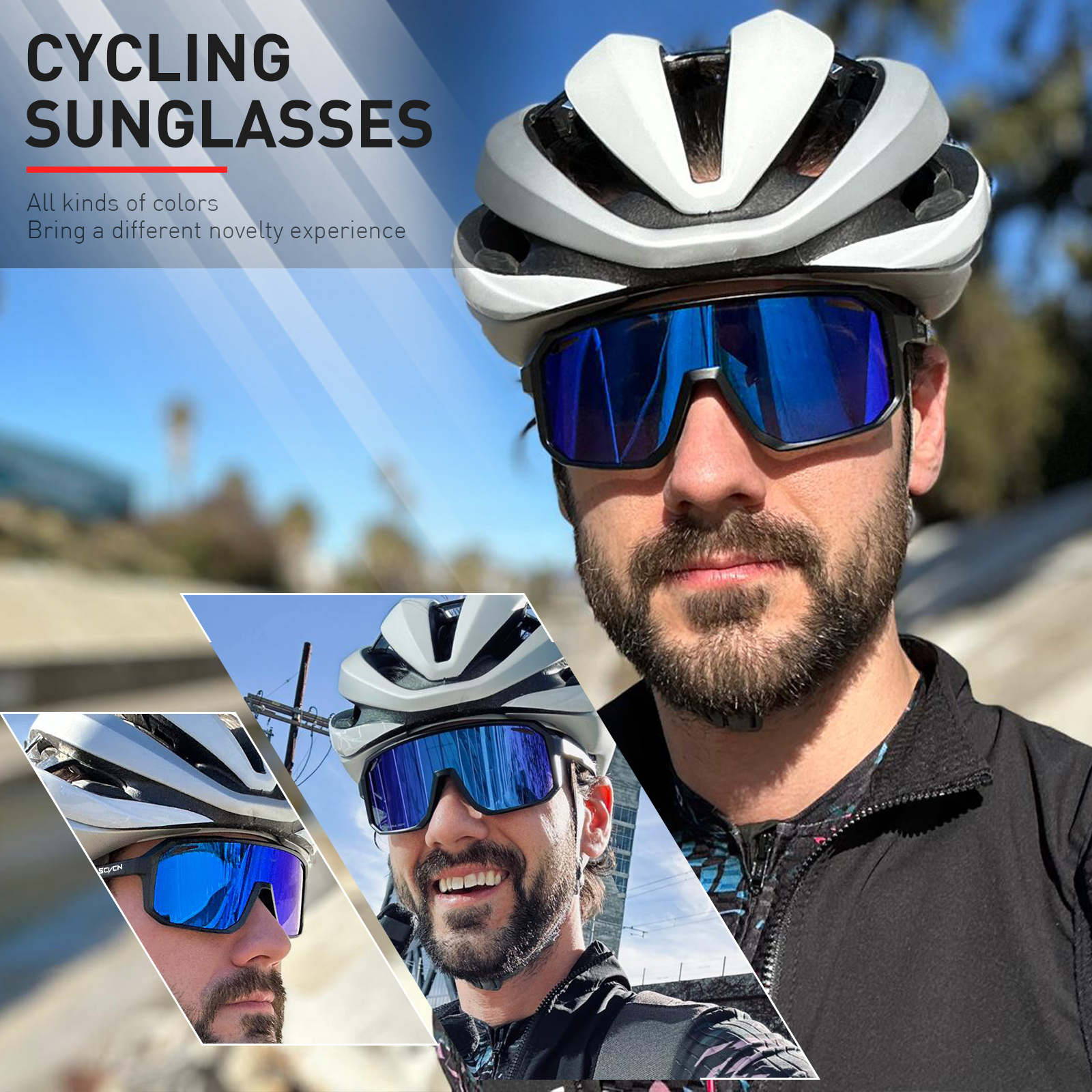 SCVCN Sport Männer UV400 Sonnenbrille Radfahren Gläser Runing Cycl Camp Bike Brillen MTB Outdoor Brille Fahrrad Frauen Jagd