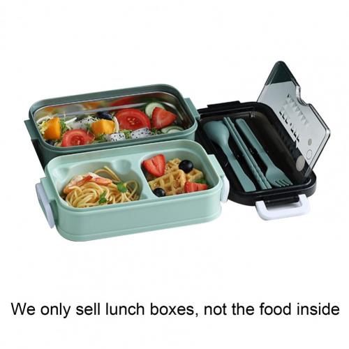 Lunchbox Grote Capaciteit Lekvrije Rvs Luchtdicht Lunch Opslag Container Voor Thuis Lunchbox: Green Plastic