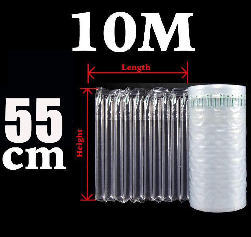 Inflatable Air Column Bag Coil Express Packaging Shockproof Bubble Film Anti-Collision Buffer Inflatable Bubble Column Courier: 55cmx10m