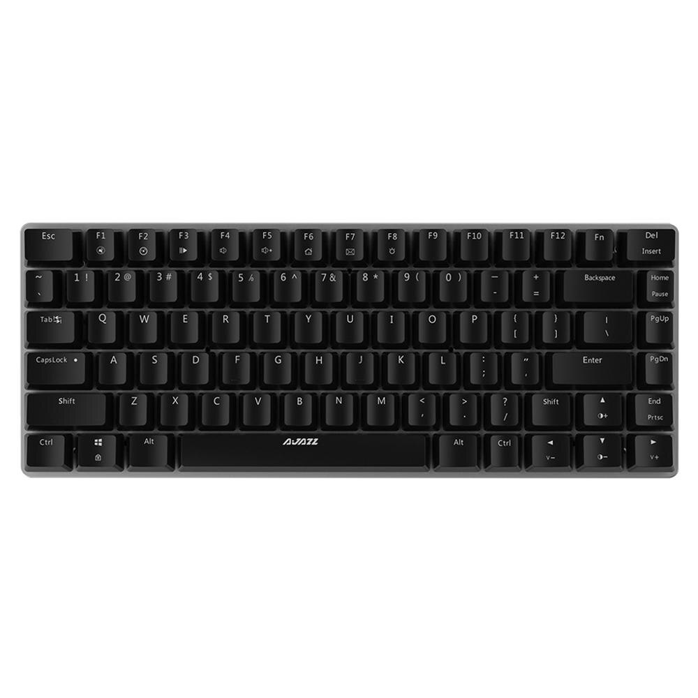 Ajazz AK33 clavier mécanique filaire clavier de jeu USB 82 touches bleu/noir commutateur rvb/1 couleur clavier rétro-éclairé pour PC Gamer: Black1 No Light / Bleu commutateur