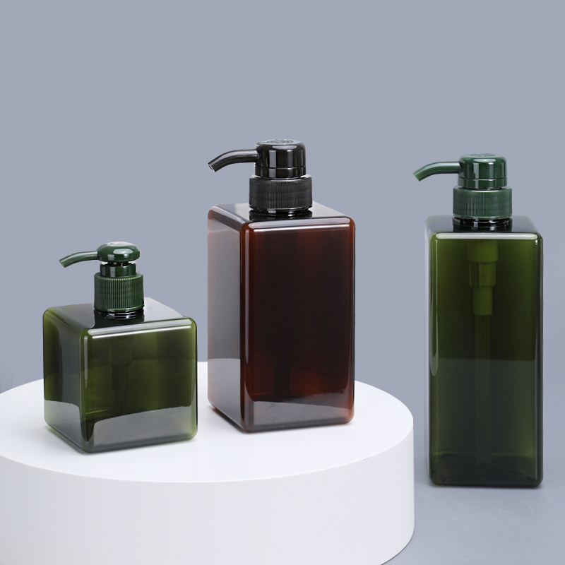 250Ml, 450Ml, 650Ml Dikker Vierkante Hervulbare Fles Petg Douchegel Shampoo Vloeibare Zeep Dispenser Container 1Pc