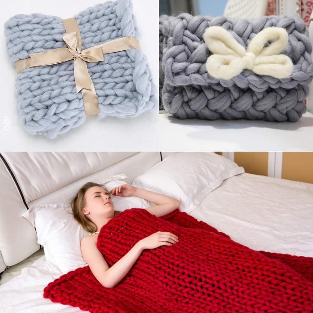 LMDZ Wool Felting Supplies, Wool, Chunky Yarn, Spinning Wool Roving for Needle Felting Wet Felting DIY Hand Spinning